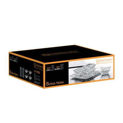 Bộ đĩa & khay pha lê Nachtmann Bossa Nova 5 món - Hàng chính hãng Đức