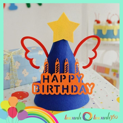 Nón sinh nhật Happy Birthday cánh mây