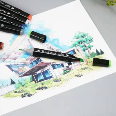 Hộp Bút Màu Touch Nhiều Màu Bút Lông 2 Đầu Chuyên Nghiệp Kèm Túi Đựng Xịn Xò- Hàng chính hãng 