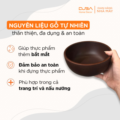 Tô gỗ, bát ăn cơm, tô salad gỗ tự nhiên hàng xuất Hàn Quốc - Chính hãng DUBA