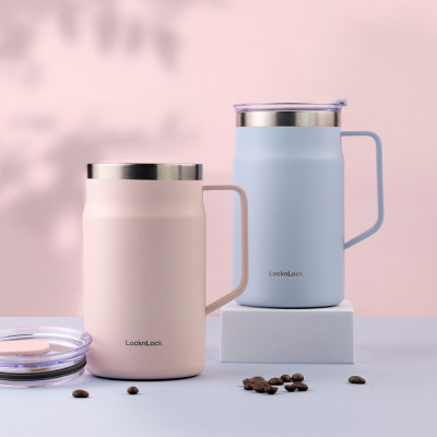Ly giữ nhiệt LocknLock Metro Table Mug 600ml LHC4282, Hàng chính hãng, nắp xoay, quai cầm tiện lợi - JoyMall