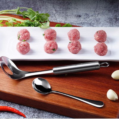 Muỗng Thìa Inox Tạo Làm Thịt Viên Cá Viên Chia Thịt Viên Nhanh Tiện Dụng/Dụng cụ làm khuôn thịt viên cá viên hình tròn