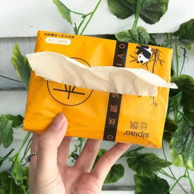 Bộ 6 gói giấy ăn gấu trúc sợi tre – không chất tẩy trắng, siêu dai, an toàn khi sử dụng