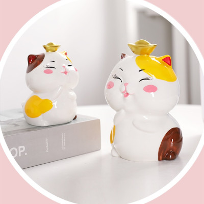 Ống Tiết Kiệm Mô hình Mèo Gốm Sứ Trang Trí_ Hàng Chính Hãng