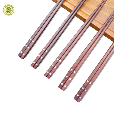 ĐŨA GỖ CAO CẤP - ĐŨA CẨM LAI CHẤM BI - HÀNG VIỆT NAM CHẤT LƯỢNG CAO ( 10 ĐÔI )