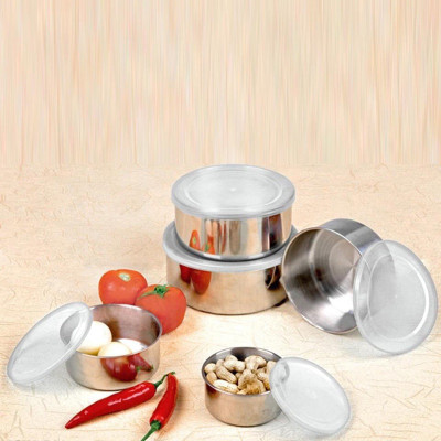 Bộ 5 Hộp Đựng Thực Phẩm Inox, Thố Lạnh Có Lắp Nhựa 5 Kích Thước