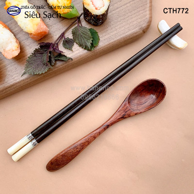 Muỗng/Thìa súp gỗ Trắc hoặc Cẩm (17cm) CTH772 - Decor, xúc gia vị, ăn uống siêu sạch