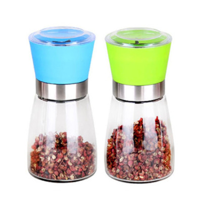 Cối Xay Tiêu Kiêm Đựng Tiêu Đa Năng Bằng Thủy Tinh Có Tay Cầm Vặn Tiện Lợi( Giao màu ngẫu nhiên)