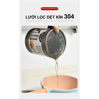 Nồi Lọc Dầu Dung Tích Lớn Lưới Thép Không Rỉ 304 Thế Hệ Mới Tiện Lợi