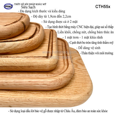 Khay thớt gỗ Sồi nhập khẩu Mỹ nguyên khối (đủ Size và kiểu dáng) hàng Xuất Khẩu Châu Âu - có rãnh bao quanh - khay bánh mì/trái cây/ bít tết/ pizza/ phụ kiện chụp ảnh, decor, bày món ăn trong nhà hàng - Sang trọng trên bàn ăn