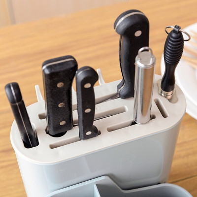 COMBO Ống Đựng Đũa Thìa Có Móc Treo Kèm Khay Cắm Dao Kéo + bộ 3 Lọ Đựng Gia Vị VN - ( giao ngẫu nhiên )