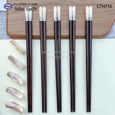 Đũa Trắc đầu ốc biển đai Bạc Super VIP - đủ mẫu (10 đôi/Hộp) dành cho nhà giàu - Sang trọng - Đẳng cấp