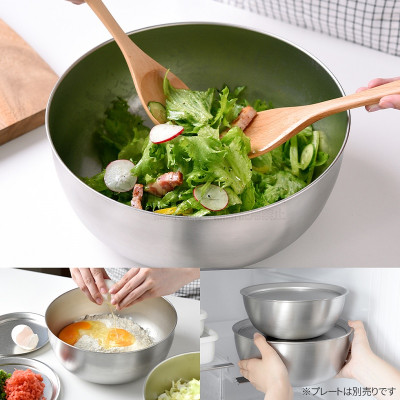 Tô tròn Inox cao cấp Colander Size 22cm đa năng - Hàng nội địa Nhật Bản