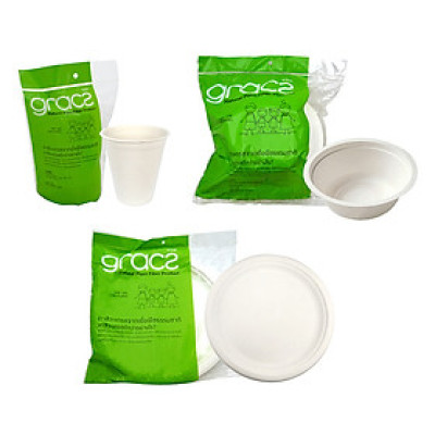 Combo Party 03 (1 gói Ly 260ml; 1 gói Dĩa 10 in; 1 gói Tô 500ml) - Bao Bì Gracz Từ Bã Mía