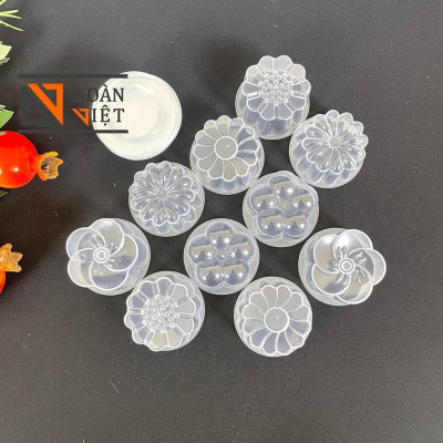 [COMBO 10 KHUÔN] Khuôn làm RAU CÂU, RAU CÂU DỪA, BÁNH IN, BÁNH PHỤC LINH hình hoa - CÓ NẮP, nhựa trong, dày. Chuyên phục