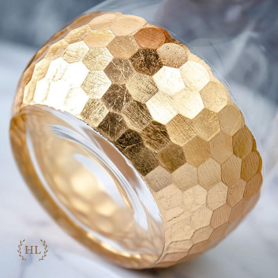 Bình Thủy Tinh Chịu Nhiệt Dáng DECANTER Nhúng Vàng 24K Phong Cách Vitange Họa Tiết Lục Giác Tổ Ong