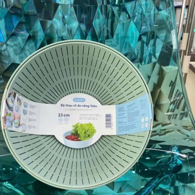 Bộ Thau Rổ Nhựa Đa Năng Cao Cấp Yoko Inochi Nhật Bản - Kháng khuẩn khử mùi đảm bảo an toàn vệ sinh thực phẩm - Chính Hãng ( Tặng kèm khăn lau pakasa)