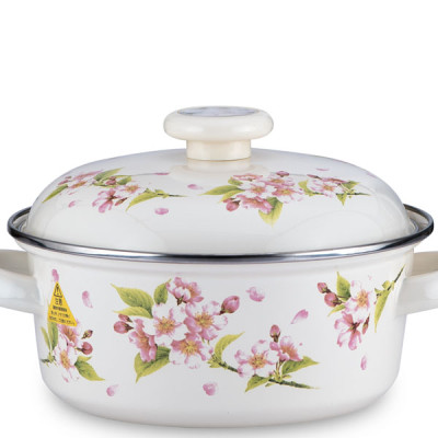 Nồi tráng men FUJIHORO 18cm, 1.8L ( Hoa văn Sakura ) SYM-12, Sử dụng bếp từ