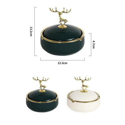 GẠT TÀN BẰNG SỨ CAO CẤP NẮP HÌNH ĐẦU HƯƠU VÀNG SANG TRỌNG