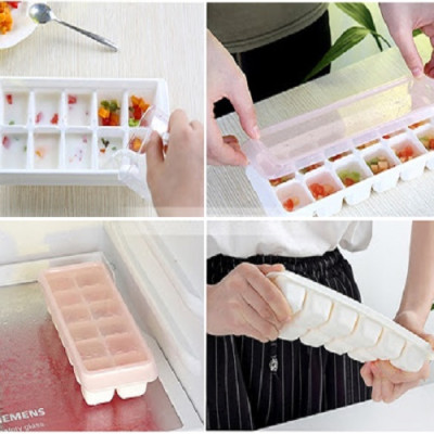 Combo khay trữ đồ ăn dặm cho bé Kokubo 12 ngăn + cốc đong đa năng 300ml - nội địa Nhật Bản