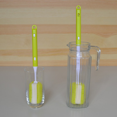 Cây cọ rửa bình nước/bình sữa Kokubo cán có thể kéo dài từ 28,5~37,5cm màu xanh - Hàng nội địa Nhật Bản