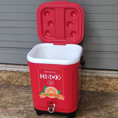 Bình Đựng Đá 20L Có Vòi, Quai Xách – Giữ Nhiệt Tốt, Hình Vuông Cao Chân Đế Chắc  Dùng Đựng Nước Thực Phẩm Đa Năng