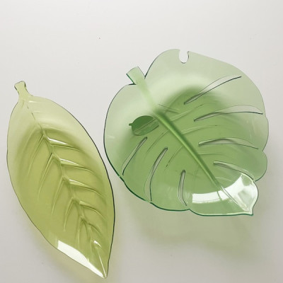 Đĩa nhựa pha lê hình lá bồ đề Yamada thích hợp cho bữa ăn gia đình, nhà hàng - nội địa Nhật Bản