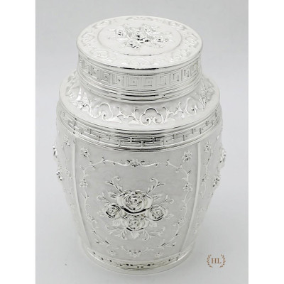 Lọ đựng chè hoa văn cổ 4 mùa | Lọ chè hợp kim đồng size To | LỌ ĐỰNG TRÀ SIZE TO | LỌ TRÀ TỨ QUÝ