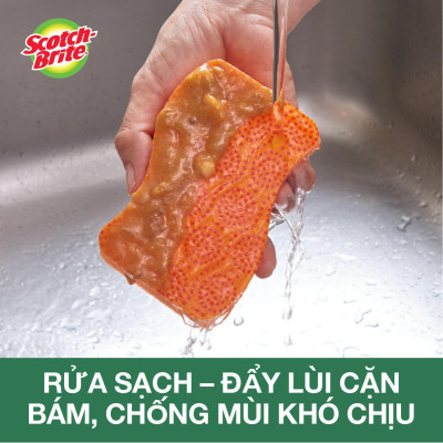 Miếng rửa chén hạt nổi siêu sạch không trầy xước Scotch-Brite 3M CR-HNKT