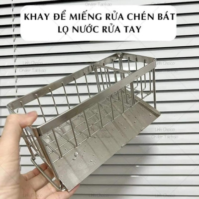 GIỎ ĐỂ RẺ RỬA BÁT CÓ KHAY HỨNG NGHIÊNG CHỐNG ĐỌNG NƯỚC TIỆN LỢI