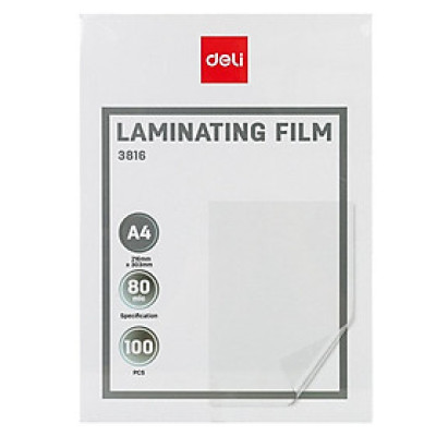 Màng Ép Plastic A4 70mic / 80mic 100 Tờ Chất Lượng Cao Deli - Lưu Trữ Bảo Vệ Tài Liệu, Ảnh Màu, Giấy Tờ Khỏi Bụi Bẩn, Ẩm Móc Và Nước - Dùng Trong Văn Phòng, Trường Học - Hàng Chính Hãng - E3816 / E3819