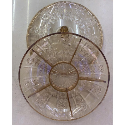 Khay đựng mứt tết  bằng nhựa trong Acrylic màu vàng