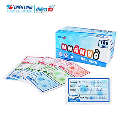 Bộ 10 xấp nhãn vở Thiên Long Điểm 10 TP-NBL01 (3 cái/xấp)