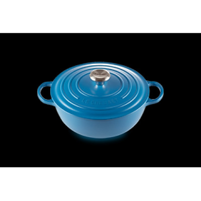 Nồi gang Le Creuset La Marmite,schwarzes Interieur 26cm Marseille Blau Hàng Chính Hãng