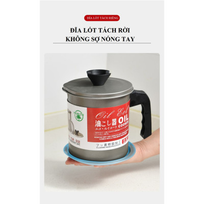 Nồi Lọc Dầu Dung Tích Lớn Lưới Thép Không Rỉ 304 Thế Hệ Mới Tiện Lợi