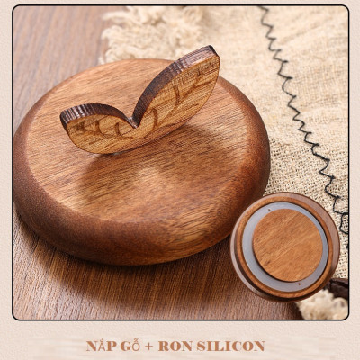 Hủ thủy tinh nắp gỗ dáng trái táo đựng trà, cà phê, các hạt và thực phẩm khô