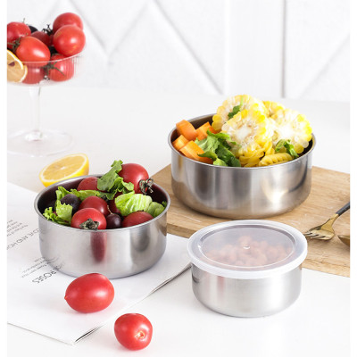 Bộ 5 Thau Inox Đựng Thực Phẩm Nắp Nhựa,  Nhiều Kích Thước, Chất Liệu Cao Cấp Bền Đẹp, An Toàn Vệ Sinh Thực Phẩm 