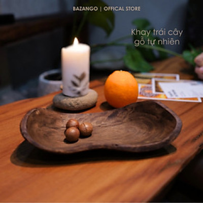 Khay gỗ tự nhiên - Khay trái cây - Bazango