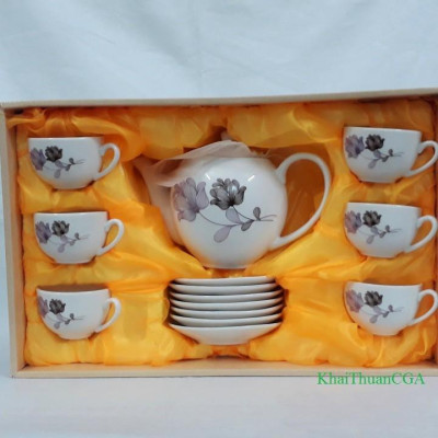 Bộ Ấm Chén Sứ Xương Leisute (Mẫu số 4)
