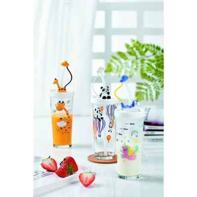 Ly Thủy Tinh Đổi Màu Có Nắp Luminarc Lille Scale Giraffe 425ml - Q3808