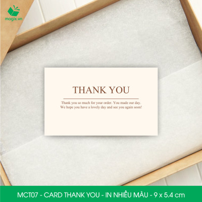MCT07 - 9x5.4 cm - 500 Card Thank you, Thiệp cảm ơn khách hàng, card cám ơn cứng cáp sang trọng