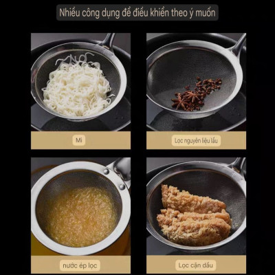 Vợt lưới lọc cặn cho dầu ăn và vớt bọt loại lớn đáy sâu inox 304 cao cấp ( có nhiều size ) sản phẩm bán đúng như hình ảnh đăng chắc chắn - MLS