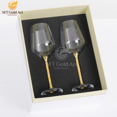 Ly pha lê đúc vàng 24k (A003) MT Gold Art- Hàng chính hãng, trang trí nhà cửa, quà tặng dành cho sếp, đối tác, khách hàng.