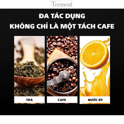 Cốc Giữ Nhiệt Coffeeholic Teement Inox 304 Dung Tích 510ml Cao Cấp Kiểu Dáng Hàn Quốc Cầm Tay Sang Trọng- Hàng Chính Hãng