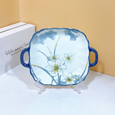 Bộ Bát Đĩa Hoa Thuỷ Tinh Thương Hiệu Gosu, Sử Dụng Được Cho Lò Vi Sóng, Máy Rửa Bát