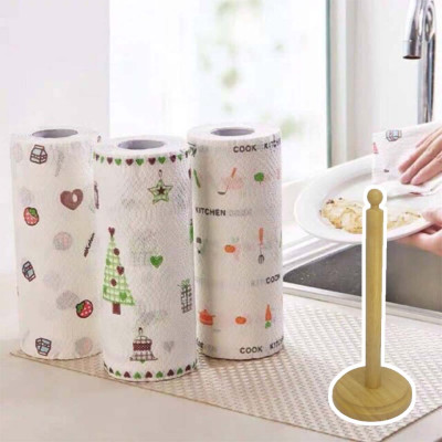 25cm 3c | Cuộn giấy lau nhà bếp đa năng vải không dệt có thể tái sử dụng nhiều lần