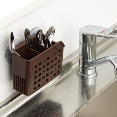 Combo 1 Ống cắm đũa thìa 2 ngăn có núm hít chân không + 1 Muôi xới cơm hàng nội địa Nhật Bản