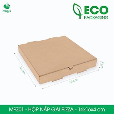 MPZ01 - 16x16x4 cm - 100 Hộp nắp gài pizza đa dụng - Hộp nắp gập, hộp carton gói hàng, hộp quà