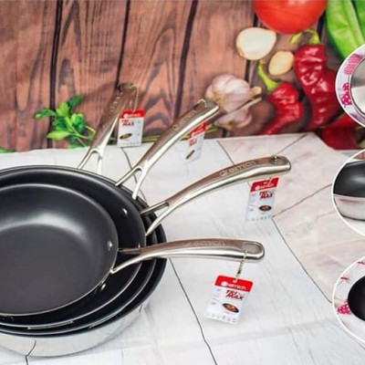 Chảo chống dính Elmich inox cao cấp 2 lớp đáy liền Tri-max size 24cm mã 2353738