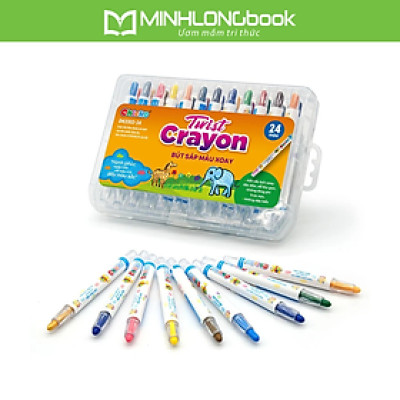 Bút Sáp Màu Xoay DUKA - Twist Crayon 24 Màu - Hộp Nhựa PP (DK3302-24)